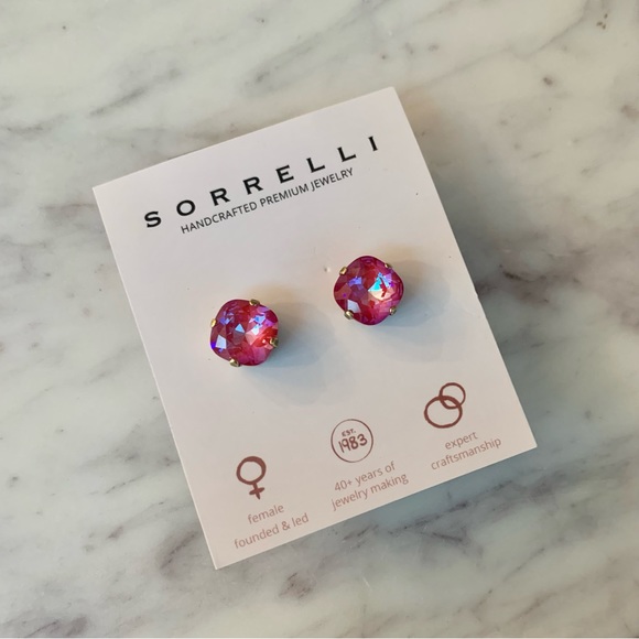 Sorrelli Pink Crystal Earrings - Picture 3 of 6